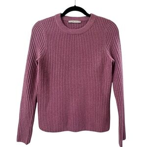 Abercrombie & Fitch Slim Crew Ribbed Sweater in Pink/Mauve-Size M